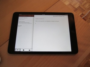 iPad Mini writing app example